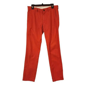 Club Monaco Chino Pant Men's 30/32 Orange & Red Connor Modern Slim Fit